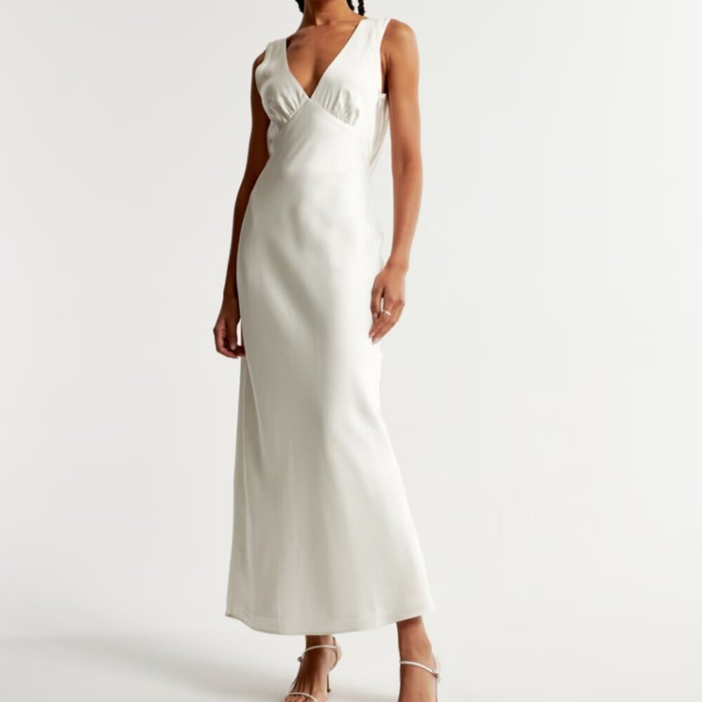 ABERCROMBIE & FITCH Plunge Cowl Back Maxi Dress